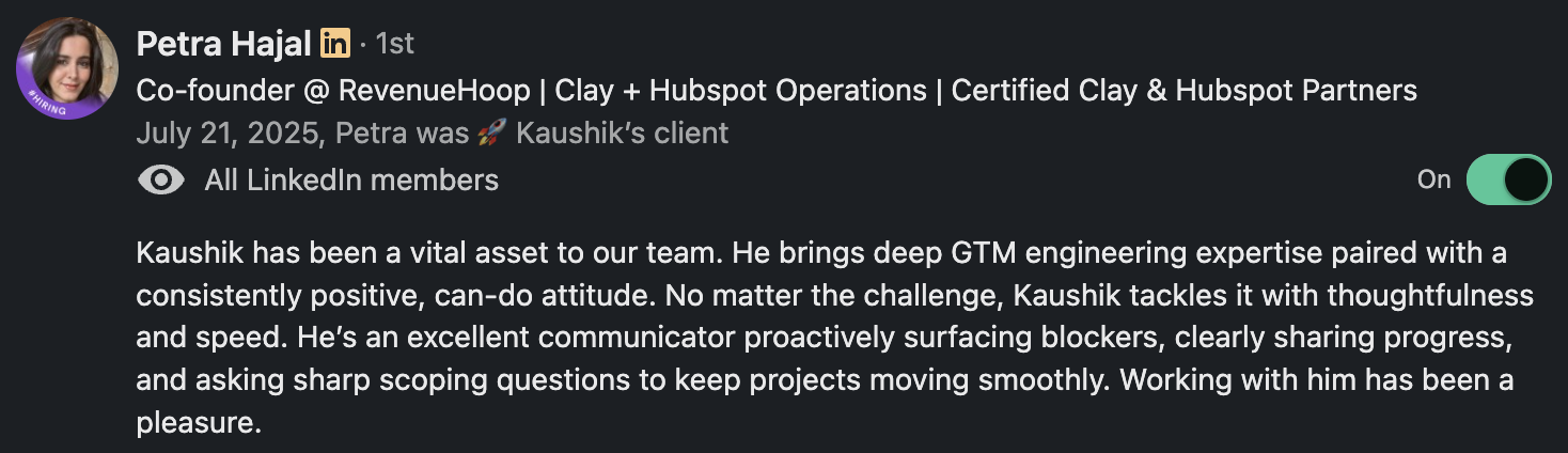 Petra Hajal Testimonial