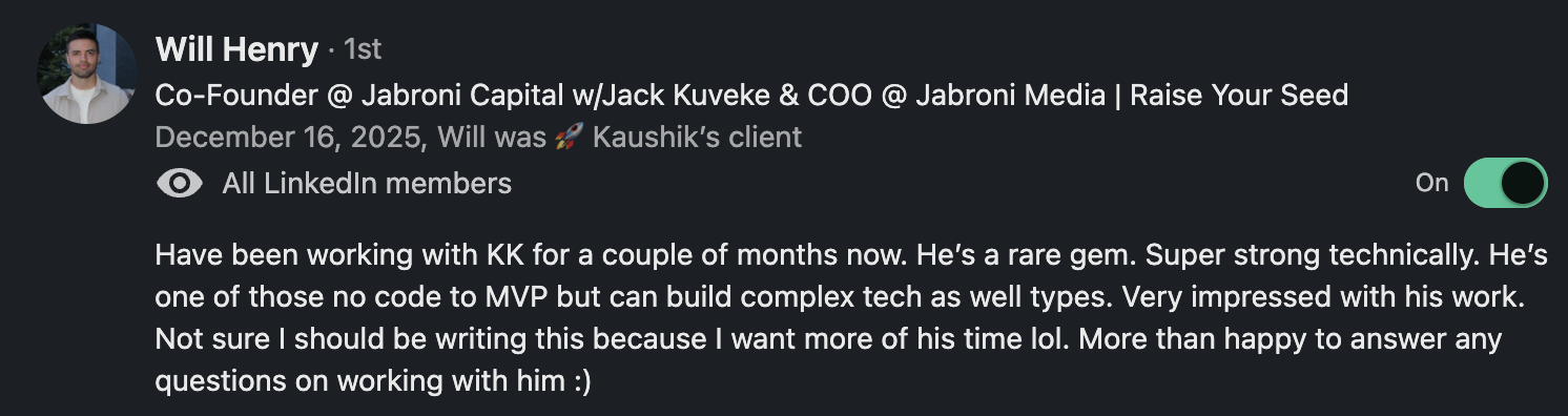 Will Henry Testimonial